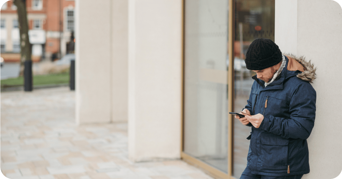 Man looking at his phone
